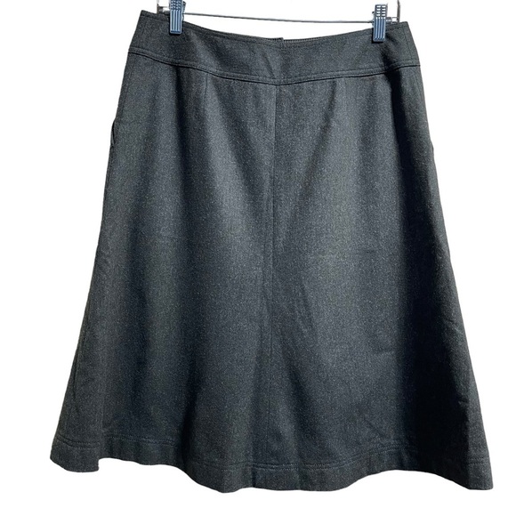 Banana Republic Wool Blend Button Front A-Line Modest Skirt Women's Size 8 - Picture 2 of 7